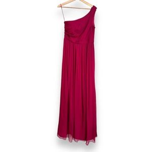 J. Crew 100% Silk One Shoulder Chiffon Goddess Formal Maxi Dress Womens Size 6